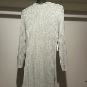 Anthropology maxi long sleeve high neck grey sweater dress